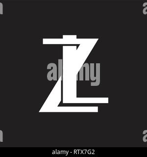 Lettera zl legato semplice monogramma logo geometrica Illustrazione Vettoriale