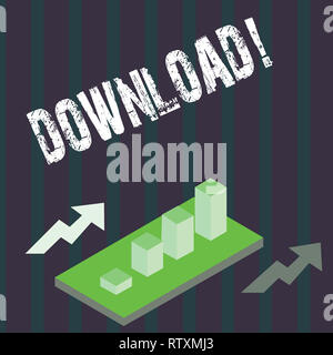 Testo della scrittura Download. Concetto significato salvare più file allegati per hard disk locale localizzazione unità Foto Stock