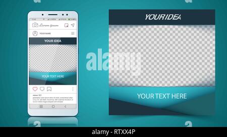 Social media, instagram modello post Illustrazione Vettoriale