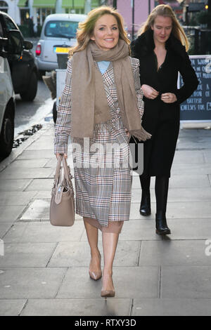 Geri Horner arrivando all'Hotel Charlotte Street per promuovere la seconda serie della BBC TV show cantando "Ora tutti insieme" - Londra dotata: Geri Horner, Geri Halliwell dove: Londra, Regno Unito quando: 31 Gen 2019 Credit: WENN.com Foto Stock