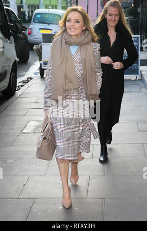 Geri Horner arrivando all'Hotel Charlotte Street per promuovere la seconda serie della BBC TV show cantando "Ora tutti insieme" - Londra dotata: Geri Horner, Geri Halliwell dove: Londra, Regno Unito quando: 31 Gen 2019 Credit: WENN.com Foto Stock