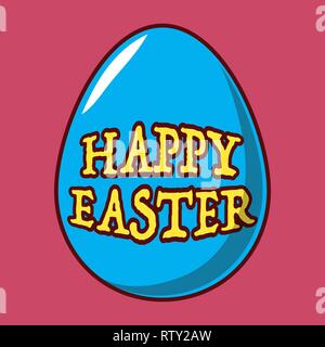 Felice Pasqua eggsicon. Vacanze di primavera in aprile. Dono. Celebrazione stagionali.caccia all'Uovo di domenica. Illustrazione Vettoriale
