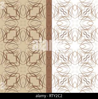 Classico ornamento senza giunture in due colori e fregio. Illustrazione Vettoriale. Illustrazione Vettoriale