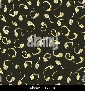 Modello senza giunture di semi germinati. I germogli di greggio, microgreens, mangiare sano concetto. Illustrazione Vettoriale Illustrazione Vettoriale