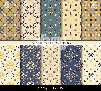 Un insieme di schemi semplici in stile classico per tessuto, carta o scrapbooking Illustrazione Vettoriale