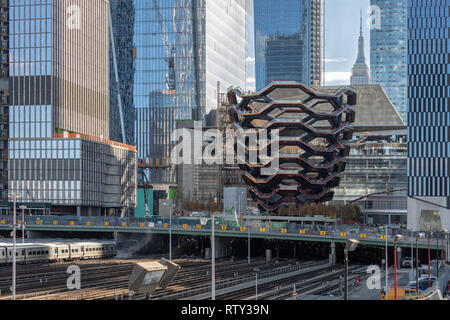 Thomas Heatherwick la nave a Hudson iarde dall'Highline Foto Stock