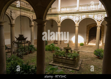 Un Patio al palazzo di Mirabell a Plasencia (Spagna) Foto Stock