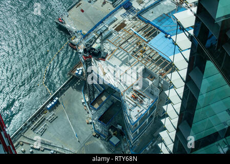 Sydney Australia Nov 4th, 2018: una vista da sopra della costruzione della nuova Crown Casino a Barangaroo sud sul bordo del Porto di Sydney, Australia Foto Stock