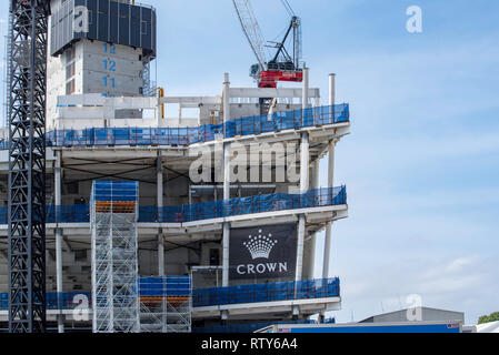 Sydney, Australia Nov 4th, 2018: un livello di terra vista della costruzione del Crown Casino a Barangaroo sud sul bordo del Porto di Sydney, Australia Foto Stock