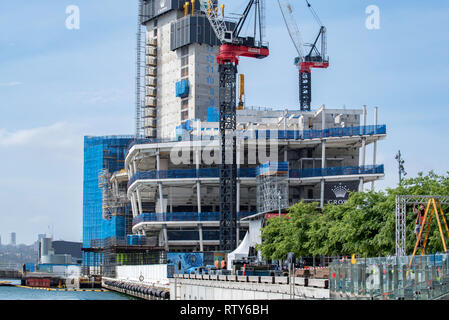 Sydney, Australia Nov 4th, 2018: un livello di terra vista della costruzione del Crown Casino a Barangaroo sud sul bordo del Porto di Sydney, Australia Foto Stock