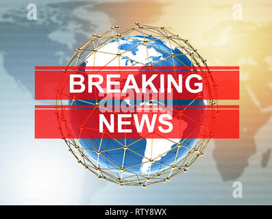 Ultime notizie su uno sfondo luminoso: 3D illustrazione Foto Stock