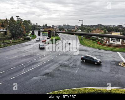 ORLANDO, FLORIDA, Stati Uniti d'America - Dicembre 2018: vista aerea delle strade della città vicino al Disney molle. Foto Stock