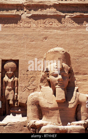 Grande Tempio di Ra-Harakhte,Abu Simbel,Egitto Foto Stock