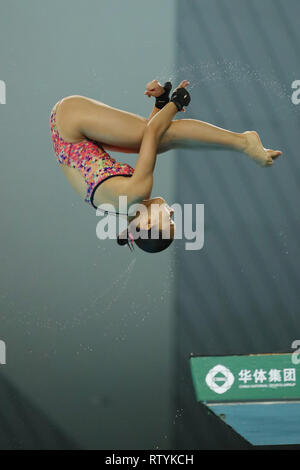 Sagamihara Green Center, Kanagawa, Giappone. 2 Mar, 2019. Rin Kaneto (JPN), 2 marzo 2019 - Immersioni subacquee : FINA Diving World Series 2019 Sagamihara Donne 10m Platform semi-finale di Sagamihara Green Center, Kanagawa, Giappone. Credito: YUTAKA AFLO/sport/Alamy Live News Foto Stock