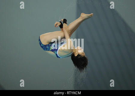 Sagamihara Green Center, Kanagawa, Giappone. 2 Mar, 2019. Matsuri Arai (JPN), 2 marzo 2019 - Immersioni subacquee : FINA Diving World Series 2019 Sagamihara Donne 10m Platform semi-finale di Sagamihara Green Center, Kanagawa, Giappone. Credito: YUTAKA AFLO/sport/Alamy Live News Foto Stock