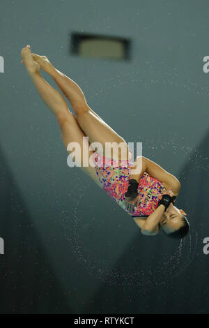 Sagamihara Green Center, Kanagawa, Giappone. 2 Mar, 2019. Rin Kaneto (JPN), 2 marzo 2019 - Immersioni subacquee : FINA Diving World Series 2019 Sagamihara Donne 10m Platform semi-finale di Sagamihara Green Center, Kanagawa, Giappone. Credito: YUTAKA AFLO/sport/Alamy Live News Foto Stock