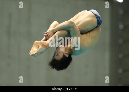 Sagamihara Green Center, Kanagawa, Giappone. 2 Mar, 2019. Hiroki Ito (JPN), 2 marzo 2019 - Immersioni subacquee : FINA Diving World Series 2019 Sagamihara Uomini 3m Springboard Semifinale a Sagamihara Green Center, Kanagawa, Giappone. Credito: YUTAKA AFLO/sport/Alamy Live News Foto Stock