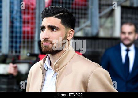 Alkmaar, Paesi Bassi. 03 Mar, 2019. ALKMAAR, 03-03-2019, Stadio AZ Alkmaar , olandese Eredivisie . AZ - Fortuna Sittard , Alireza Jahanbakhsh prima che il gioco AZ - Fortuna Sittard . Credito: Pro scatti/Alamy Live News Foto Stock