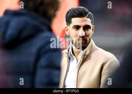 Alkmaar, Paesi Bassi. 03 Mar, 2019. ALKMAAR, 03-03-2019, Stadio AZ Alkmaar , olandese Eredivisie . AZ - Fortuna Sittard , Alireza Jahanbakhsh prima che il gioco AZ - Fortuna Sittard .. Credito: Pro scatti/Alamy Live News Foto Stock