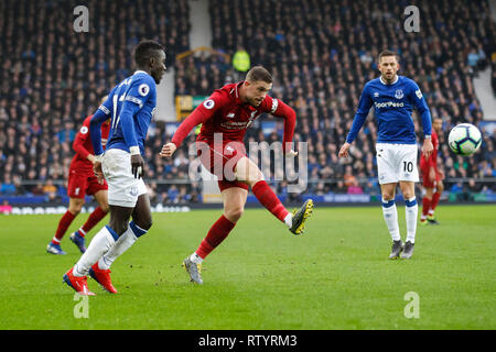 Liverpool, Regno Unito. 3 Marzo, 2019. Liverpool, Regno Unito. 03 Mar, 2019. Solo uso editoriale. Jordan Henderson di Liverpool durante il match di Premier League tra Everton e Liverpool a Goodison Park il 3 marzo 2019 a Liverpool, in Inghilterra. (Foto di Daniel Chesterton/) Credit: Immagini di PHC/Alamy Live News Foto Stock