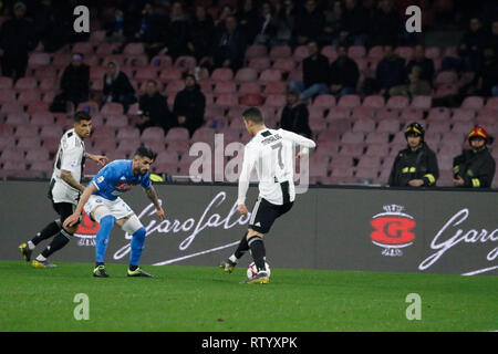 3 marzo 2019 - Napoli, Campania, Italia, 2019-03-03, Stadio San Paolo serie a partita di calcio tra SSC Napoli AC Juventus.Nell'immagine .risultati finali SSC Napoli 0 : 2 Juventus FC. Credito: Fabio Sasso/ZUMA filo/Alamy Live News Foto Stock