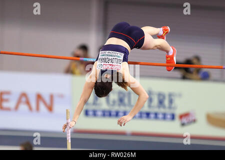 Glasgow, Scotland, Regno Unito . 03 Mar, 2019. Ninon Guillon - Romarin di Francia Pole Vault durante la Finale Europea Indoor Athletics Championships Glasgow 2019 il 3 marzo 2019 a Emirates Arena di Glasgow, Scozia - Photo Laurent Lairys / DPPI Credito: Laurent Lairys/Agence Locevaphotos/Alamy Live News Foto Stock