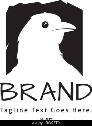 Bird colomba astratto vettore nero logo design Illustrazione Vettoriale