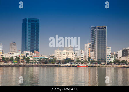 Vista sul Fiume Han al centro della città Danang, Vietnam centrale, Vietnam Asia Foto Stock