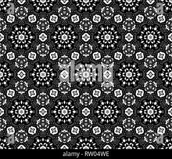 Vettore di pizzo tessuto seamless pattern con fiori Illustrazione Vettoriale