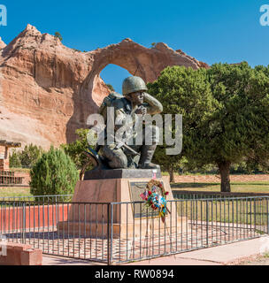 Codice Navajo talker Memorial, finestra Rock, Arizona. Foto Stock