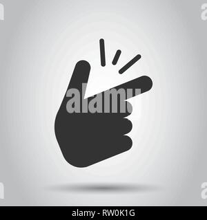 Dito icona di scatto in stile appartamento. Dita di vettore di espressione immagine su sfondo bianco. Snap gesto la concezione di business. Illustrazione Vettoriale