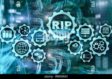 RIP Routing Information Protocol. Reti Tecnologiche cocept. Foto Stock