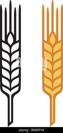 Spighe di grano, di orzo o di segale, vettore icone visive Illustrazione Vettoriale
