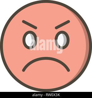 Arrabbiato gli Emoji vettore segno Icona icona illustrazione vettoriale per un uso personale e uso commerciale... Look pulito e icona alla moda... Illustrazione Vettoriale