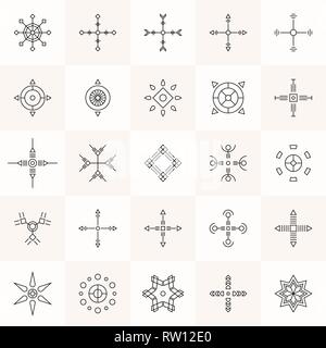 Geometria astratta set di simboli. La religione mystic segni. Geometria Sacra. Alchimia lineare, occulto, filosofica segni simmetrica. Per la musica della copertina dell'album, p Illustrazione Vettoriale