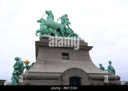 Arco Trionfale, Arcades du Cinquantenaire, città di Bruxelles, Belgio, 03 marzo 2019, Foto di Richard Goldschmidt Foto Stock