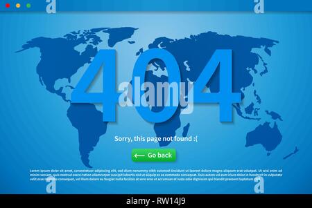 Illustrazione Vettoriale di schermi e web concept. Interfaccia UX, UI schermata GUI modello per il sito web banner. Errore 404 Illustrazione Vettoriale