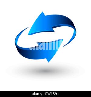 Blue 3d frecce, vettore. Illustrazione Vettoriale