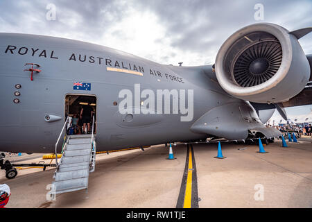 Avalon, Melbourne, Australia - Mar 3, 2019: militare aereo cargo Foto Stock