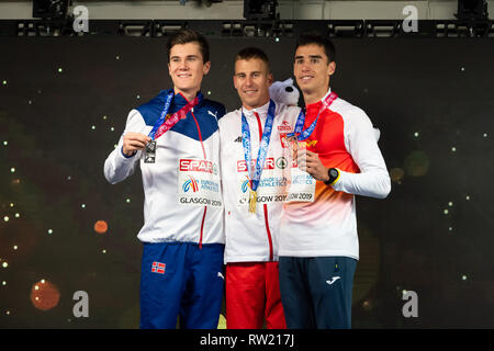 Glasgow, Scotland, Regno Unito. 3 Marzo, 2019. alla vittoria Ceremory durante l'Atletica Europea campionati Indoor Glasgow 2019 a Emirates Arena di Domenica, 03 marzo 2019. GLASGOW Scozia. (Solo uso editoriale, è richiesta una licenza per uso commerciale. Nessun uso in scommesse, giochi o un singolo giocatore/club/league pubblicazioni.) Credito: Taka G Wu/Alamy News Foto Stock