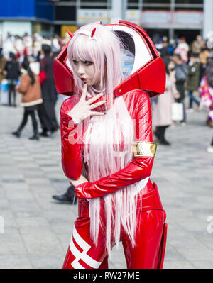 Chengdu, in Cina. Mar 4, 2019. Cosers al Comiday Comic Con tenutasi a Chengdu, Cina sud-occidentale della provincia di Sichuan. Credito: SIPA Asia/ZUMA filo/Alamy Live News Foto Stock