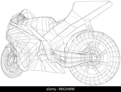 Sport motociclistico filo tecnico-telaio. EPS10 formato. Vettore creati di 3d Illustrazione Vettoriale