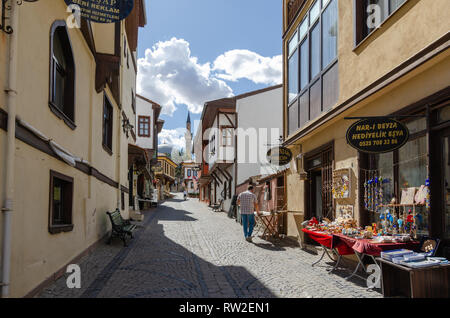 Eskisehir, Turchia - 22 Settembre 2017: storico quartiere Odunpazari vista in Eskisehir Città della Turchia. Case Odunpazari è popolare attrazione turistica Foto Stock