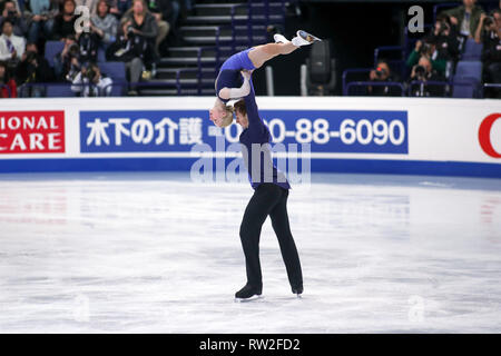 Evgenia Tarasova e Vladimir Morozov dalla Russia durante il 2017 World Figure Skating Championships Foto Stock