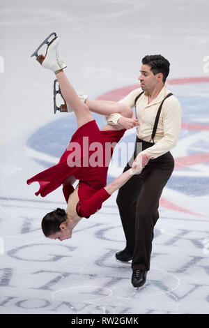 Anna Cappellini e Luca Lanotte dall Italia durante il 2018 World Figure Skating Championships in Milano, Italia Foto Stock