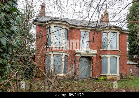 Abbandonata e intavolato Barclay House di Middlewich CHESHIRE REGNO UNITO Foto Stock