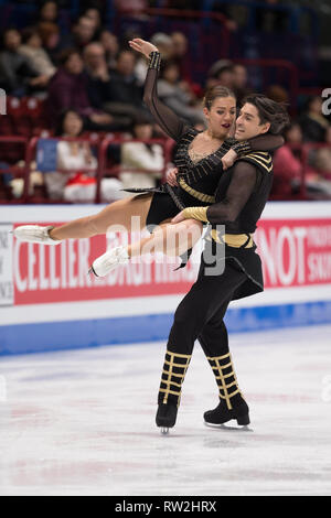 Alisa Agafonova e Alper Ucar dalla Turchia durante il 2018 World Figure Skating Championships Foto Stock