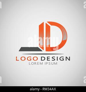 Questo logo mostra la lettera L e D. Questo logo è buona per uso da parte di società o imprese che sono impegnate in graphic design. Illustrazione Vettoriale