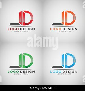 Questo logo mostra la lettera L e D. Questo logo è buona per uso da parte di società o imprese che sono impegnate in graphic design. Illustrazione Vettoriale