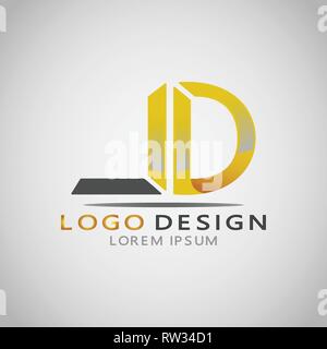 Questo logo mostra la lettera L e D. Questo logo è buona per uso da parte di società o imprese che sono impegnate in graphic design. Illustrazione Vettoriale